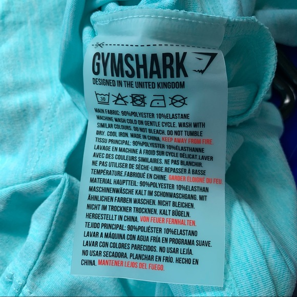 Gymshark Ballet Crop Top Pale Turquoise Marl - Picture 7 of 7